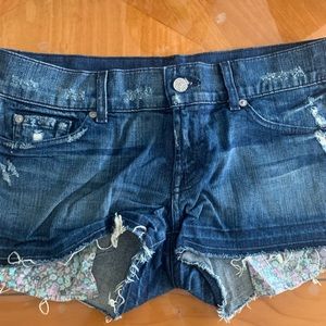 Seven for all mankind denim shirt shorts with exposed pockets sz 28 jeans